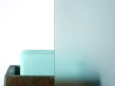 Satin textured glass sample