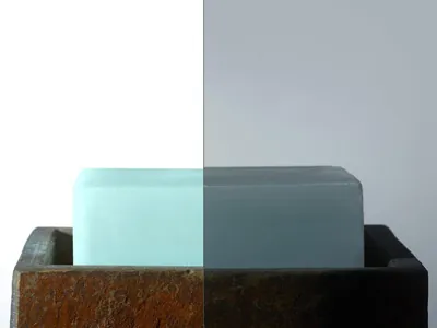 Grey textured glass sample