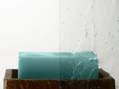 Seedy Baroque textured glass sample
