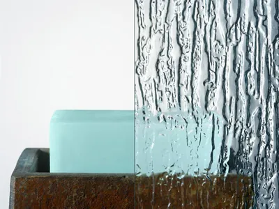 Rain textured glass sample