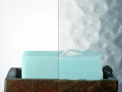 Clear Aqua-Tex textured glass sample